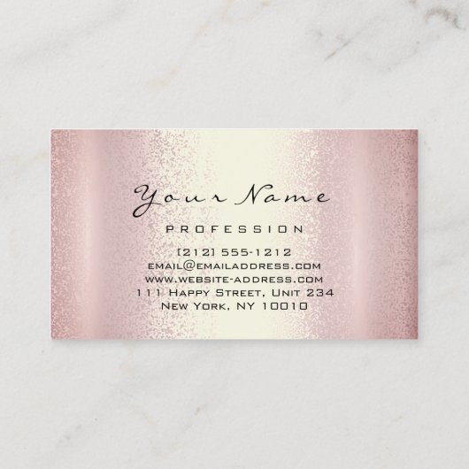 Logo Makeup Artist Haar Nägel Rose Rosa Moderne Visitenkarte (Rückseite)