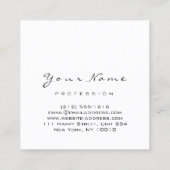 Logo Makeup Artist Haar Nails Blumenfarbe Weiß Ros Quadratische Visitenkarte (Rückseite)