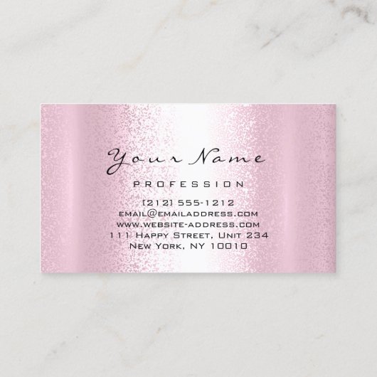 Logo-Makeup-Artist-Haarnägel Beruflich Blush Visitenkarte (Rückseite)