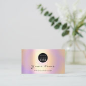 Logo Makeup Artist Hair Nails Abstrakt Lila Lux Visitenkarte (Stehend Vorderseite)