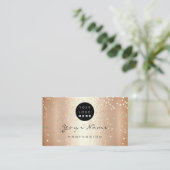 Logo Makeup Artist Hair Nails Coral Rose Confetti Visitenkarte (Stehend Vorderseite)