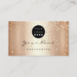 Logo Makeup Artist Hair Nails Coral Rose Confetti Visitenkarte