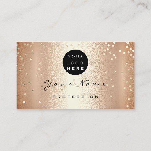 Logo Makeup Artist Hair Nails Coral Rose Confetti Visitenkarte (Vorderseite)