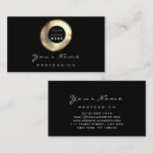 Logo Makeup Artist Hair Nails Floral Gold Schwarz Visitenkarte (Vorne/Hinten)