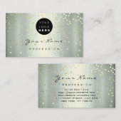 Logo Makeup Artist Hair Nails Green Gold Confetti Visitenkarte (Vorne/Hinten)