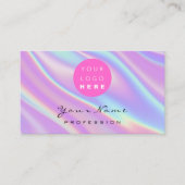 Logo Makeup Artist Hair Nails Holograph Pink Blue Visitenkarte (Vorderseite)