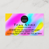 Logo Makeup Artist Nails Holograph Tropfen Visitenkarte (Rückseite)