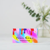 Logo Makeup Artist Nails Holograph Tropfen Visitenkarte (Stehend Vorderseite)