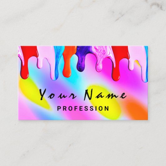 Logo Makeup Artist Nails Holograph Tropfen Visitenkarte (Vorderseite)