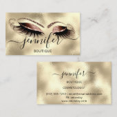 Logo Makeup Boutique Lash Studio Eyes Brows Gold Visitenkarte (Vorne/Hinten)