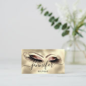 Logo Makeup Boutique Lash Studio Eyes Brows Gold Visitenkarte (Stehend Vorderseite)