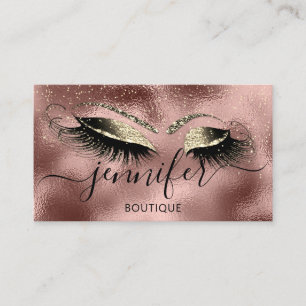 Logo Makeup Boutique Lash Studio Eyes Rose Gold Visitenkarte