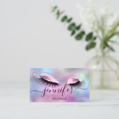 Logo-Makeup-Boutique Lash Studio Rosa-Holograph Visitenkarte (Stehend Vorderseite)