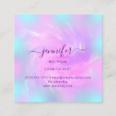 Logo-Makeup-Boutique Lashes Quadratische Visitenkarte (Rückseite)