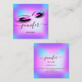 Logo Makeup Boutique Lashes Studio Hot Holograph Quadratische Visitenkarte (Vorne/Hinten)