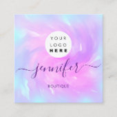 Logo-Makeup-Boutique-Shop Abstrakt-Logo Quadratische Visitenkarte (Vorderseite)