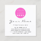 Logo Makeup Haar Nail Blütenrosa Abstrakt Quadratische Visitenkarte (Vorderseite)