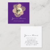 Logo Makeup Haar Nail Lila Boutique Quadratische Visitenkarte (Vorne/Hinten)