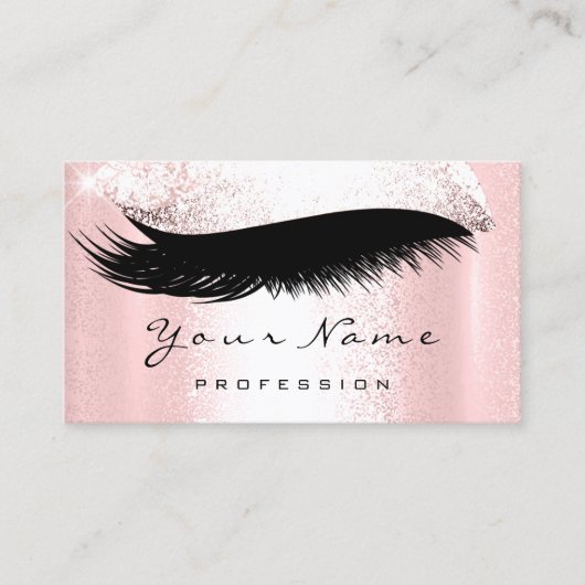 Logo-Makeup-Künstler Beruflich Lux Pink Lashes Visitenkarte (Vorderseite)