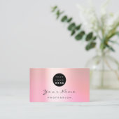 Logo Makeup Künstler Haarnägel Rose Rosa Pflege Visitenkarte (Stehend Vorderseite)