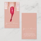 Logo Makeup Manicure Red Nails Rose Visitenkarte (Vorne/Hinten)