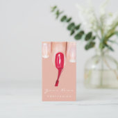 Logo Makeup Manicure Red Nails Rose Visitenkarte (Stehend Vorderseite)