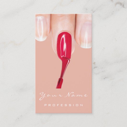 Logo Makeup Manicure Red Nails Rose Visitenkarte (Vorderseite)