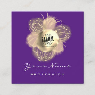 Logo Makeup Nail Floral Lila Boutique Quadratische Visitenkarte