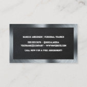 Logo "Man Flexing Fitness" | Leder | Metall Visitenkarte (Rückseite)