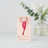 Logo-Maniküre Red Nails Blush Visitenkarte (Stehend Vorderseite)