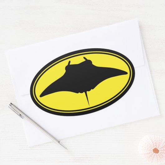 Logo Manta Ray Ovaler Aufkleber (Umschlag)