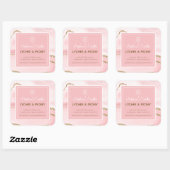 Logo-Marble und Gold-Glitzer auf dem Etikett der K Quadratischer Aufkleber (Blatt)