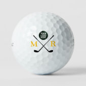 Logo Mark mit gelben Initialen Benutzerdefiniert Golfball (Vorderseite)