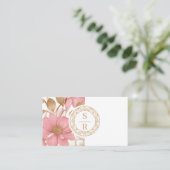 Logo-Markenbezeichnung "Luxury Floral Botanical Mo Visitenkarte (Stehend Vorderseite)