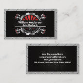 Logo "Mechanische Dienste" | Metallkolben Visitenkarte (Vorne/Hinten)