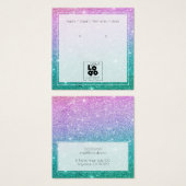 Logo-Mermaid Ombre-Glitzer-Ohrsichtkarte (Vorne & Hinten)