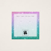 Logo-Mermaid Ombre-Glitzer-Ohrsichtkarte (Vorderseite)