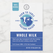 Logo "Milch Label" für den Leiter der Milchstück d Lebensmitteletikett (Einzelnes Label)