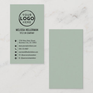 Logo Minimal Modern Vertikal Hellgrün Visitenkarte
