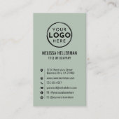 Logo Minimal Modern Vertikal Hellgrün Visitenkarte (Vorderseite)
