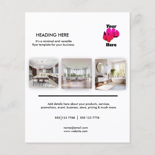 Logo Minimal Photo Business Marketing Flyer (Vorne)