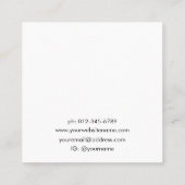 Logo-Minimal-Schmuck-Ohrring-Display-Visitenkarte Quadratische Visitenkarte (Rückseite)