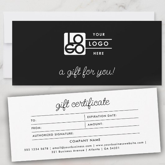 Logo Minimalist Script Modern Gift Certificate
