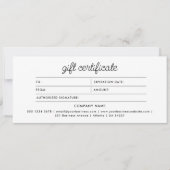 Logo Minimalist Script Modern Gift Certificate (Vorderseite)
