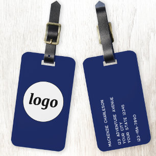 Logo Minimalist Werbe- Navy Blau Geschäft Gepäckanhänger