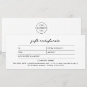 Logo-Minimalistisch Einfach-Weißes Geschenkzertifi (Vorne/Hinten)