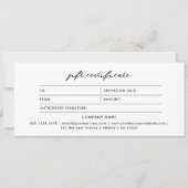 Logo-Minimalistisch Einfach-Weißes Geschenkzertifi (Vorderseite)