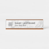 Logo Minimalistisch, graue, weiße Marmorbezeichnun Schreibtischnamensplakette (Vorderseite )