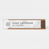 Logo Minimalistisch, graue, weiße Marmorbezeichnun Schreibtischnamensplakette (Vorderseite )