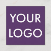 Logo Minimalistisch Modernes Lila Quadratische Visitenkarte (Vorderseite)